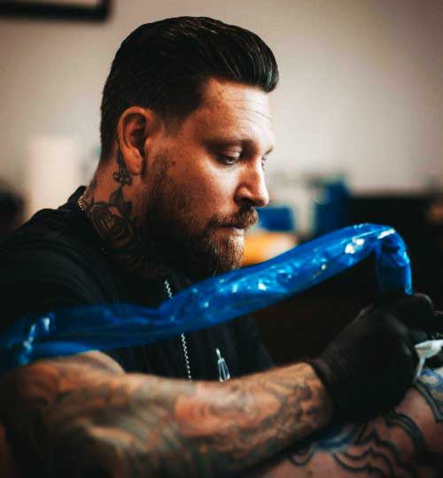 Simon Halpern, tattoo artist & owner - 1 Point Tattoo, Kailua, HI