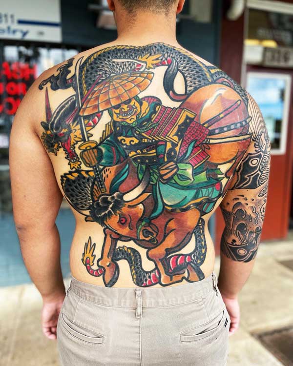 Asian warlord tattoo by Ryan Murphy