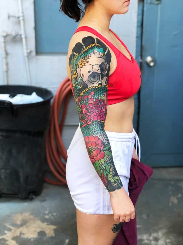 Full sleeve tattoo by Ryan Murphy